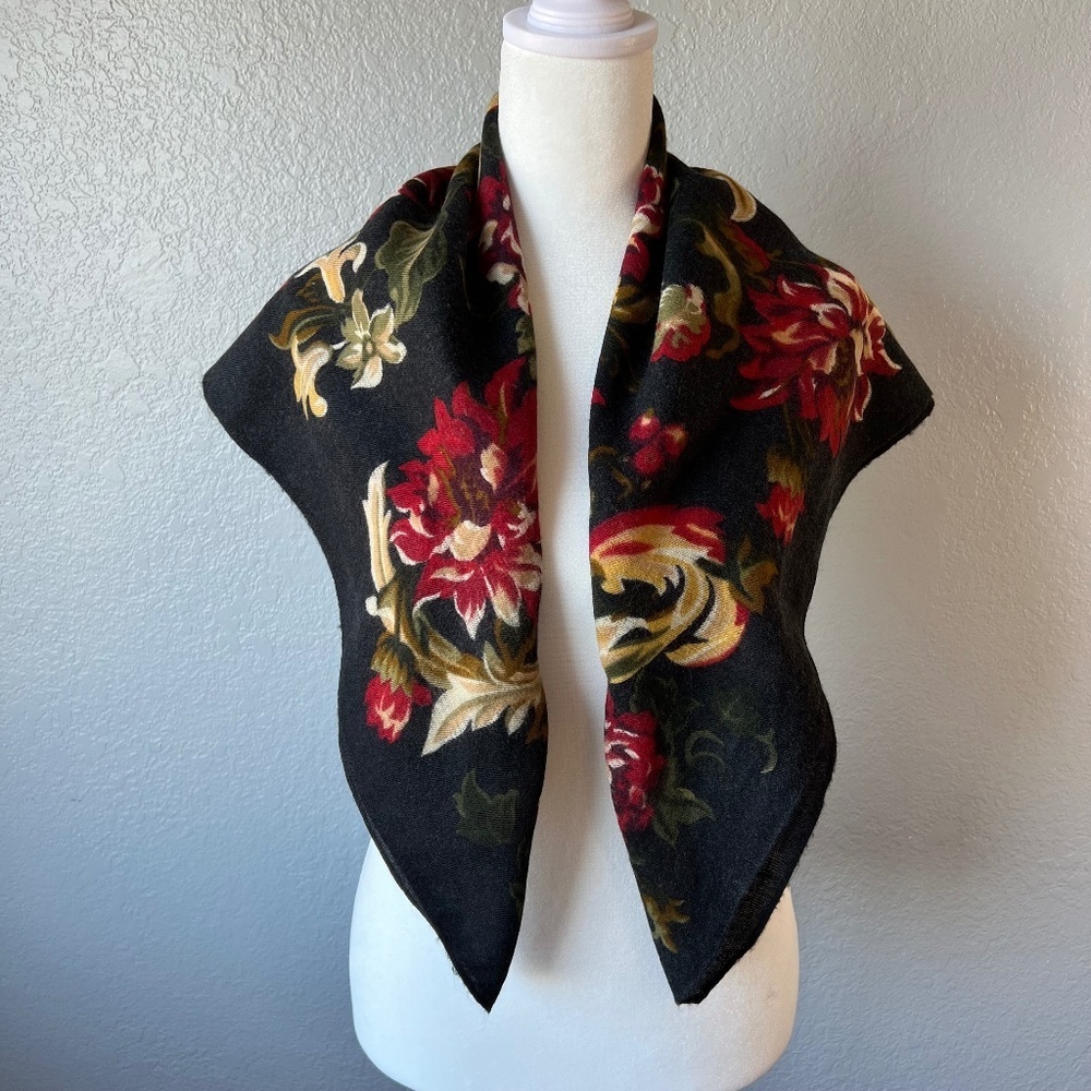 ECHO Wool Square Floral Scarf